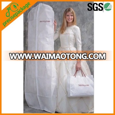 Breathable white pp non woven wedding dress cover bag(PRG-820)